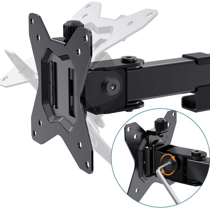 HUANUO 32 inches Dual Monitor Stand up to 17.6lbs per Arm, High-Grade Aluminum Free-Standing Dual Monitors Mount for 2 Screens. Fully Adjustable Dual Monitor Stand for Desk with Tilt, Swivel, Rotation