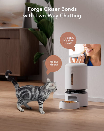 PETLIBRO Automatic Cat Feeder with Camera, 1080P HD Video with Night Vision, 5G WiFi Pet Feeder with 2-Way Audio, Low Food & Blockage Sensor, Motion & Sound Alerts for Cat & Dog Single Tray