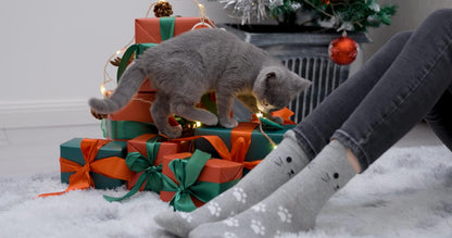 Jeasona Women's Cute Cat Socks Cat Gifts for Women Fun Animals Funny Funky Cotton