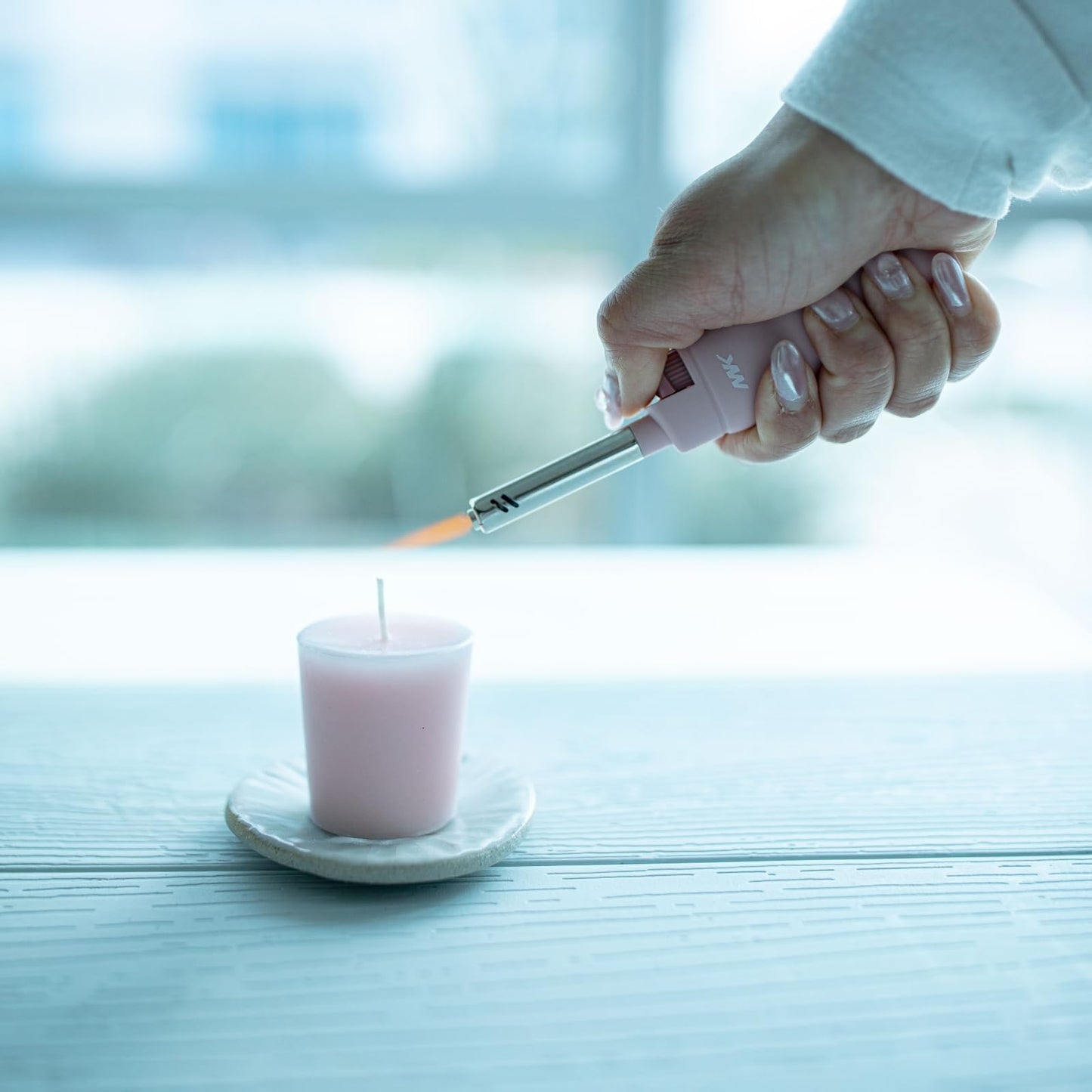 MK Candle Lighter, Butane Refillable Wind-Resistant Flame, 5-Pack for BBQ, Camping, Outdoor Use (Pastel-5pc)