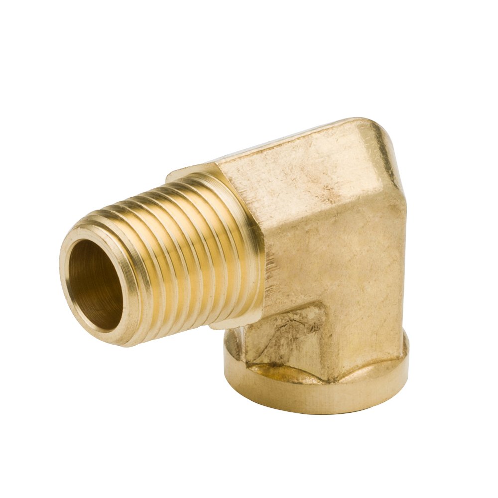 Legines 1/4 Inch Brass Street 90 Degree Elbow 1/4" NPT Male x 1/4" NPT Female Forged Pipe Fitting (Pack of 2)