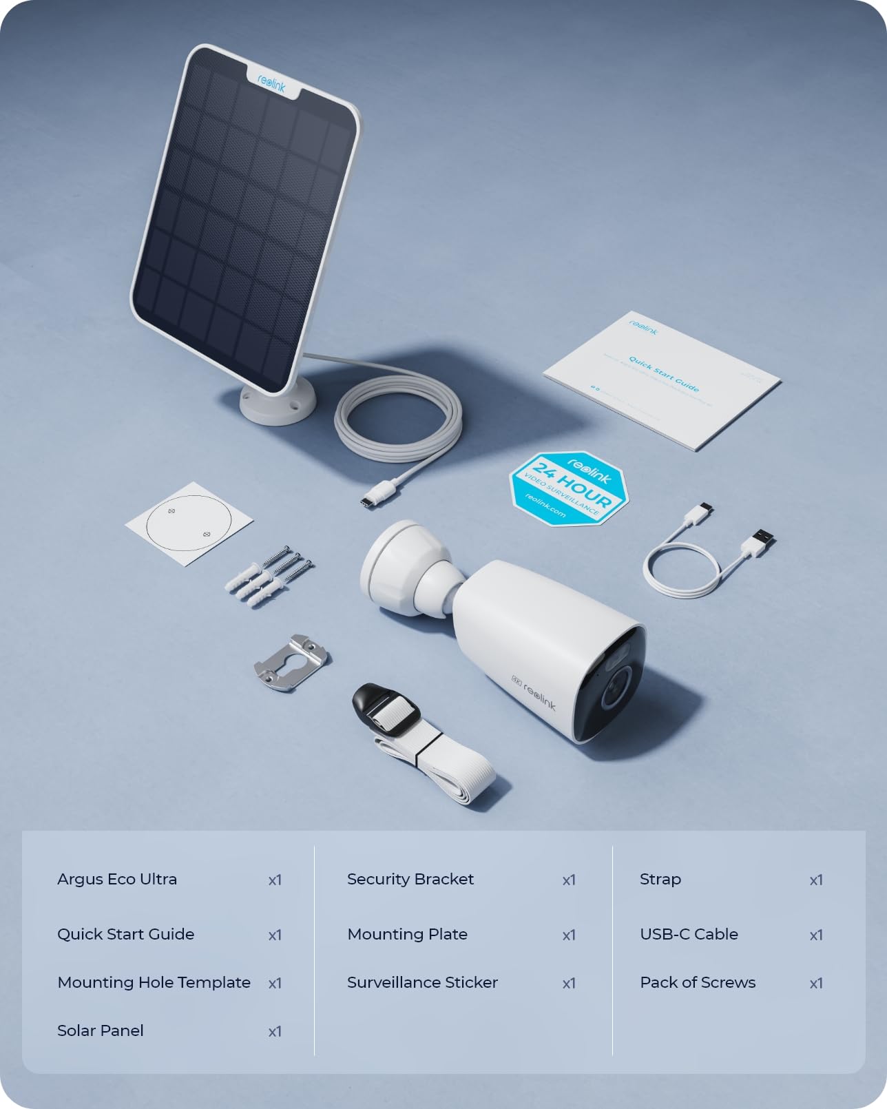 Reolink 4K/8MP Solar Security Camera Wireless Outdoor, Color Night Vision Outside Home Surveillance, 2.4/5GHz WiFi, Solar/Battery Powered, Human/Car/Animal Detection, No Extra Fee, Argus Eco Ultra Kit