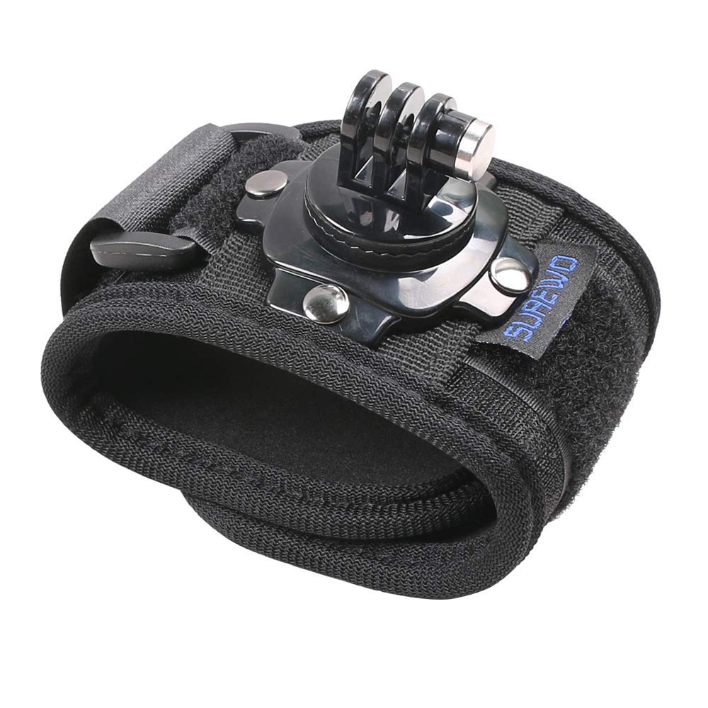 SUREWO Wrist Strap Mount Compatible with GoPro Hero 13/12/11/10/9/8/7//6/5 Black,DJI Osmo Action 5 pro/4/3,Insta 360 ONE R,AKASO/Campark and More