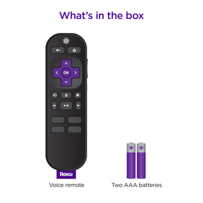 Roku Voice Remote | Replacement TV Remote Control with Voice Control, Simple Setup, & Pre-Set App Shortcuts - Compatible with Roku TV, Players, & Audio Devices