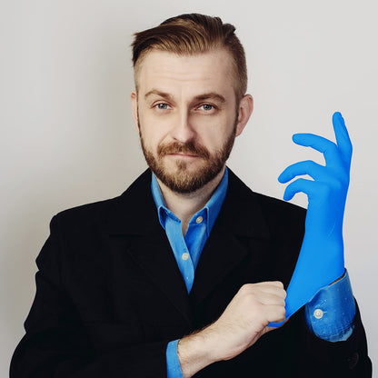 PEIPU Nitrile Disposable Gloves，（Large,100 Pack Powder Free, Cleaning Service Gloves, Latex Free,4Mil,