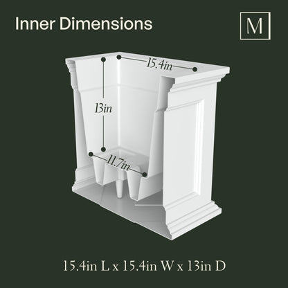 Mayne 5825W Fairfield Patio Planter, White, 20-Inch