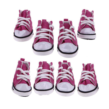 abcGoodefg Pet Dog Puppy Canvas Sport Shoes Sneaker Boots, Outdoor Nonslip Causal Shoes Rubber Sole Soft Cotton Inner Fabric Shoes for Small Dog (#2(1.331.73), Pink)