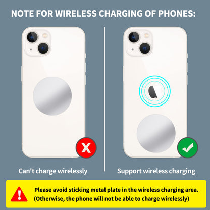 (10 Pieces Replacement Mount Metal Plates for Magnetic Car Phone Mount Holder with Extra Strength Hold, Universal Metal Plate for All Magnetic Car Mounts Black & Silver