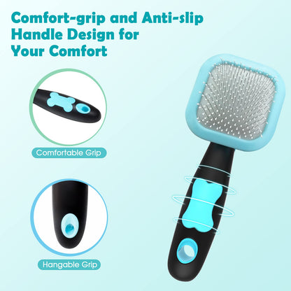 PETPAWJOY Slicker Brush, Dog Brush Gently Cleaning Pin Brush for Shedding Dog Hair Brush for Small Dogs Puppy Yorkie Poodle Rabbits Cats