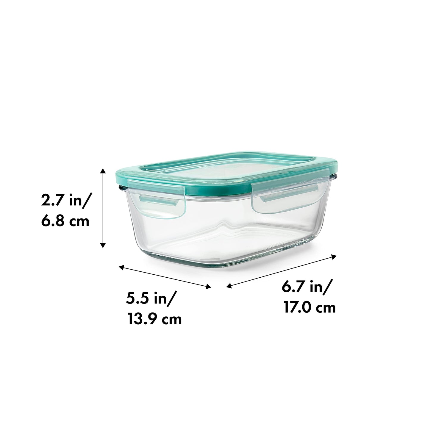 OXO Good Grips 3.5 Cup Smart Seal Airtight Glass Rectangle Food Storage Container