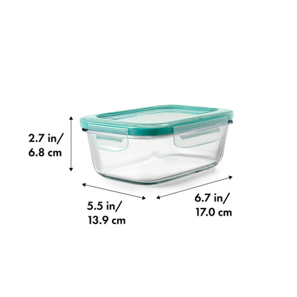 OXO Good Grips 3.5 Cup Smart Seal Airtight Glass Rectangle Food Storage Container