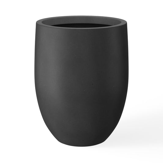 Kante 21.7" H Burnished Black Tall Planter, Large Outdoor Indoor Decorative Pot with Drainage Hole and Rubber Plug, Modern Round Taper Style for Home and Patio