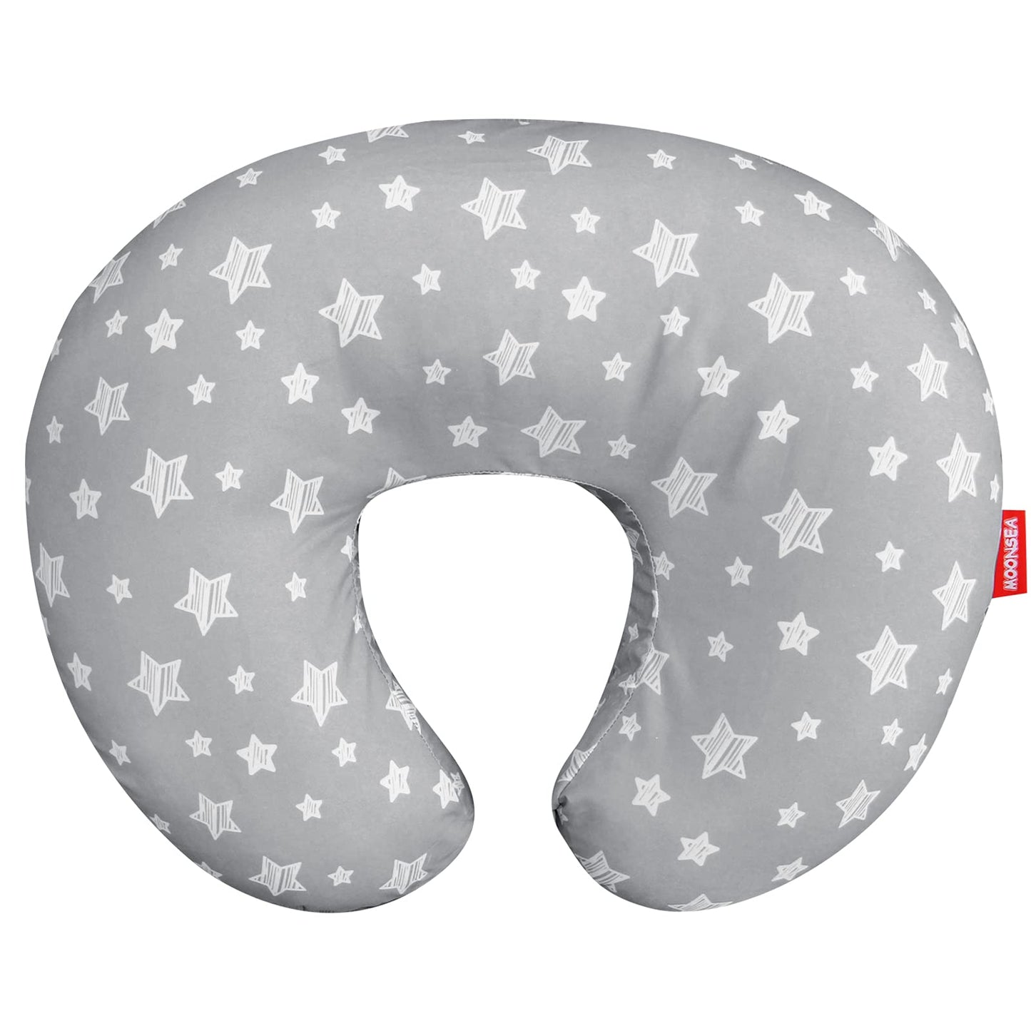 Nursing Pillow Cover for Baby Snug Fits Boppy Nursing Pillows, Super Soft, for Breastfeeding Moms, Grey Star