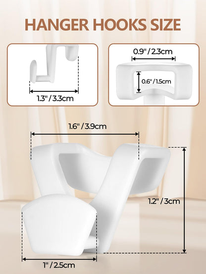 HOUSE DAY Space Saving Hangers 20 Pack, Clothes Hanger Connector Hooks, Heavy Duty Closet Space Saver, Small Space Solutions, Cascading Dorm Room Closet Organizer and Storage - White