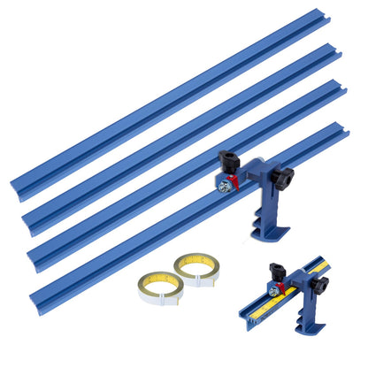 POWERTEC Miter Saw Fence for Miter Saw, Drill Press & Radial Arm Saw, Includes T Track Stop Kit, Tape Measures and T Track Fence Cap, T Track Accessories for Woodworking (71742)