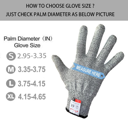ohsuni Cut Resistant Gloves - 2 Pairs of Food Grade Kitchen Gloves for Cutting, Oyster Shucking, Fish Cleaning, Carving Wood and Gardening (Medium)