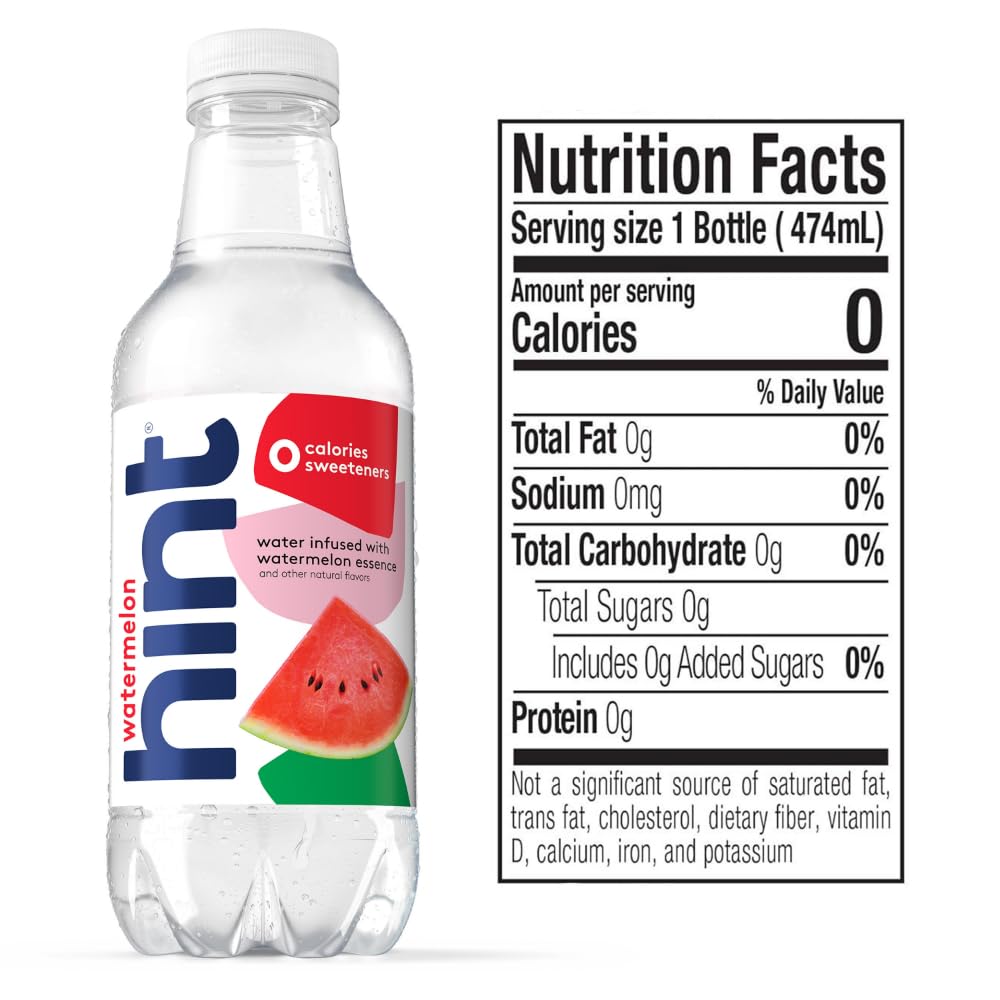 Hint Bottled Water, Red & White Variety Pack Bundle - Purified Flavored Water with Zero Calories, Sugar Free, Natural Flavors - 16 Fl Oz (Pack of 24)