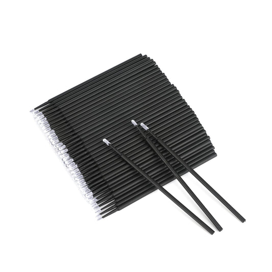 G2PLUS 500PCS Cotton Swabs, Black Disposable Micro Applicators Brush for Makeup and Personal Care, Micro Swabs for Eyelash Extensions, Nails, Eyeliner (Head Diameter: 2.5mm/0.098'')