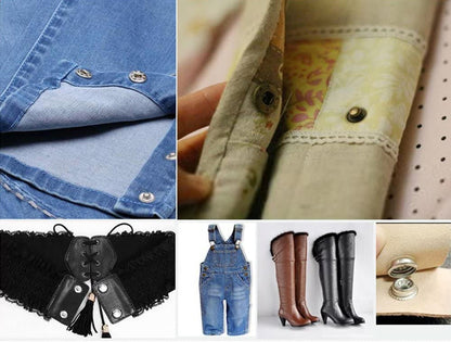 24 Sets Heavy Duty Leather Snap Fasteners Kit, BetterJonny 15mm Metal Snap Buttons Press Studs Leather Rivets Snaps with 4 Setter Tools for Clothes Bracelet Jackets Jeans, 2 Color