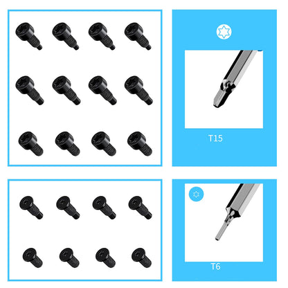 RingDoorbell Screws Replacement, Blue Double-Ended T6 T15 Screwdriver with 20Pcs/5Set Doorbell Security Screws for Camera Video Doorbell Replacement Kits Compatible with All R/ing Doorbells
