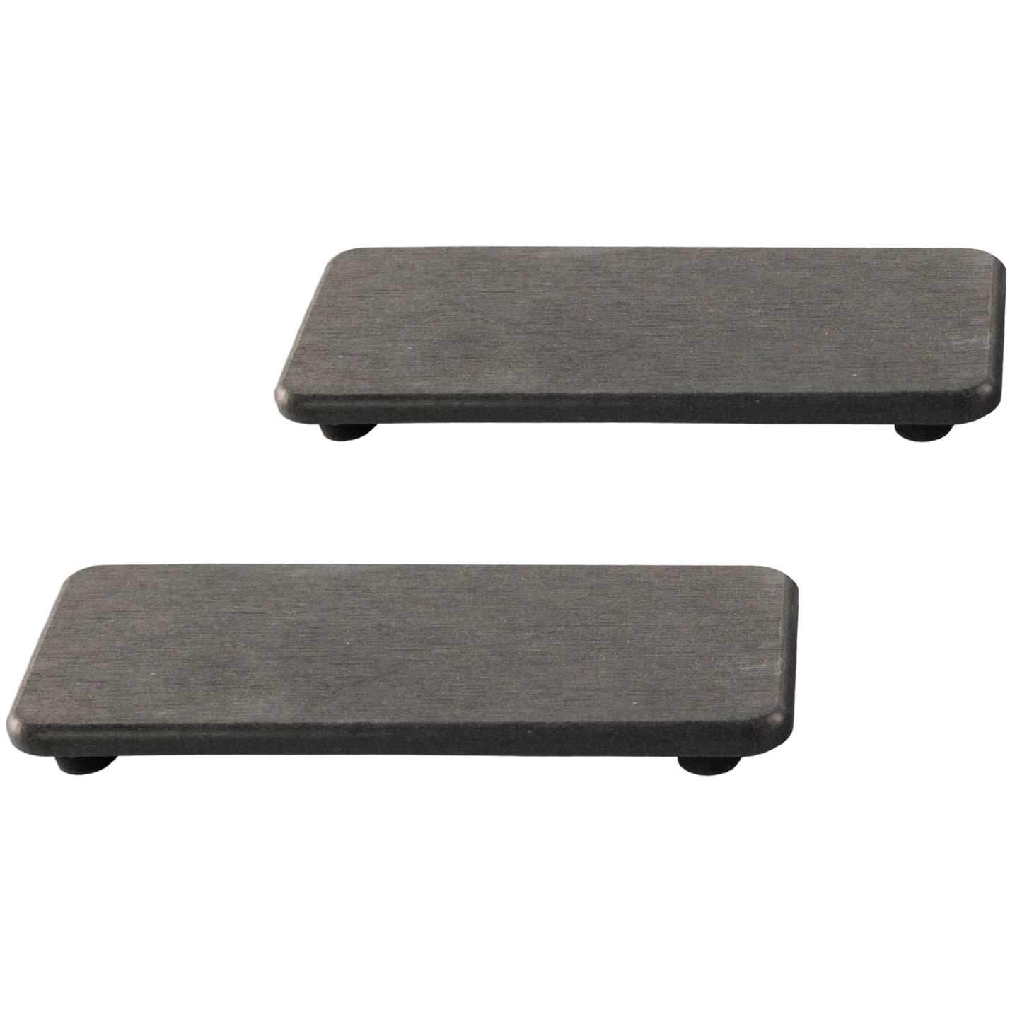 NiuYichee 2 Pcs Water Absorbing Stone Trays, Kitchen/Bathroom Sink Soap Dish, Diatomite Tray Used for Hand Soap & Cosmetic Bottles in The Modern Home, 3.15" W x 6.3" L, Dark Gray