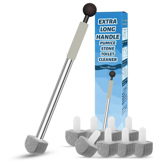 Pumice Stone Toilet Bowl Cleaner,16.7Inch Toilet Pumice Stone with Handle Cleans Hard Water Ring Calcium Buildup&Stains for Toilet Bath Kitchen Household Cleaning