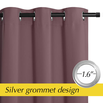 NICETOWN Heat Blocking Blackout Thermal Insulated Door Curtain, Privacy Room Separators Divider Wall, 60-70% Soundproof Noise Reducing Doorway Curtains, 42" W x 80" W, 1 Panel, Dry Rose