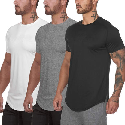 Muscle Killer 3 Pack Men's Gym Workout Bodybuilding Fitness Active Athletic T-Shirts Workout Casual Tee (Small, Black+Gray+White)