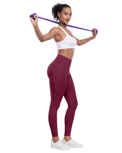 LZYVOO Leggings with Pockets for Women, 6 Packs Soft High Waisted Tummy Control Workout Yoga Pants(BlackGrayNavyWineGreenBrown-XL)