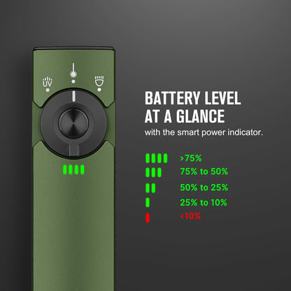 OLIGHT Arkfeld Pro Rechargeable EDC Flat Flashlight with Green Beam, UV and White LED Combo, 1300 Lumens Portable Pocket Lights, Triple Sources for Outdoors Emergency Working (OD-Green CW)