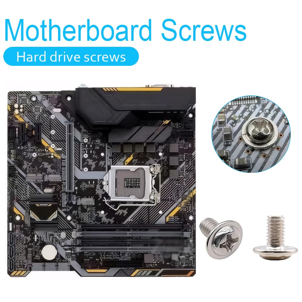 M.2 Screws, Motherboard Screw for Asus Gigabyte Asrock MSI Motherboards, Computer Screws for HDD, SSD, Fan, Power Supply, PC Case - PC Screws, M.2 Standoff and Screw