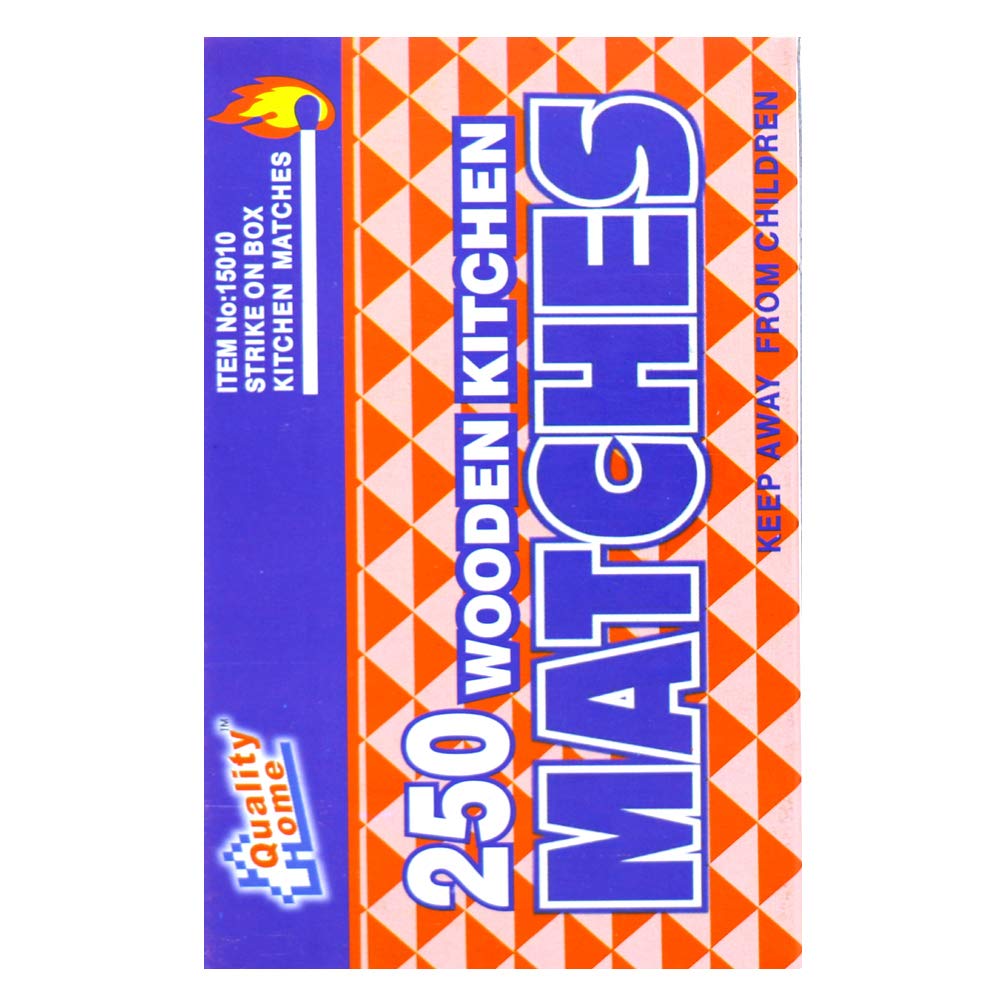 OCD BARGAIN, Wooden Kitchen Matches 250 with Strike On Box - for Candles, Kitchen, Camping, Out Door - 250 Per Pack (4)