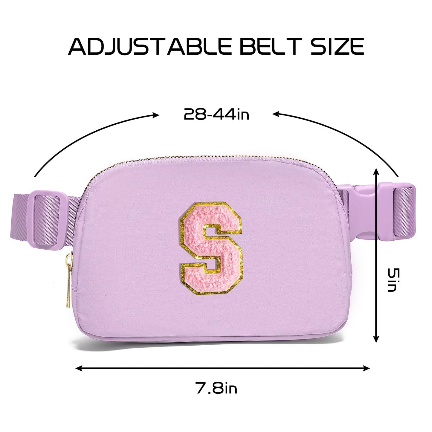 Gitus Initial Belt Bag Fanny Pack Crossbody Bag for Girls Birthday Gifts Age 8-10 Teen Girl Gifts Trend Stuff Personalized Letter Gifts for Daughter Sister (Lavender-S)