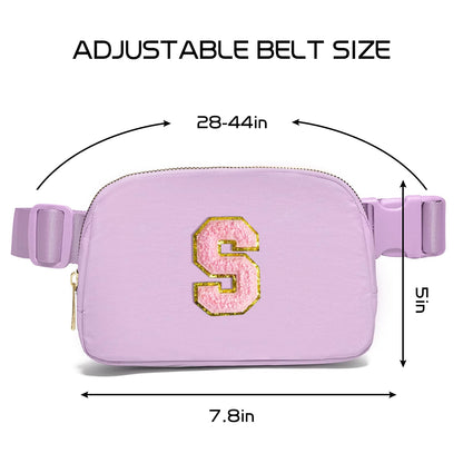 Gitus Initial Belt Bag Fanny Pack Crossbody Bag for Girls Birthday Gifts Age 8-10 Teen Girl Gifts Trend Stuff Personalized Letter Gifts for Daughter Sister (Lavender-S)