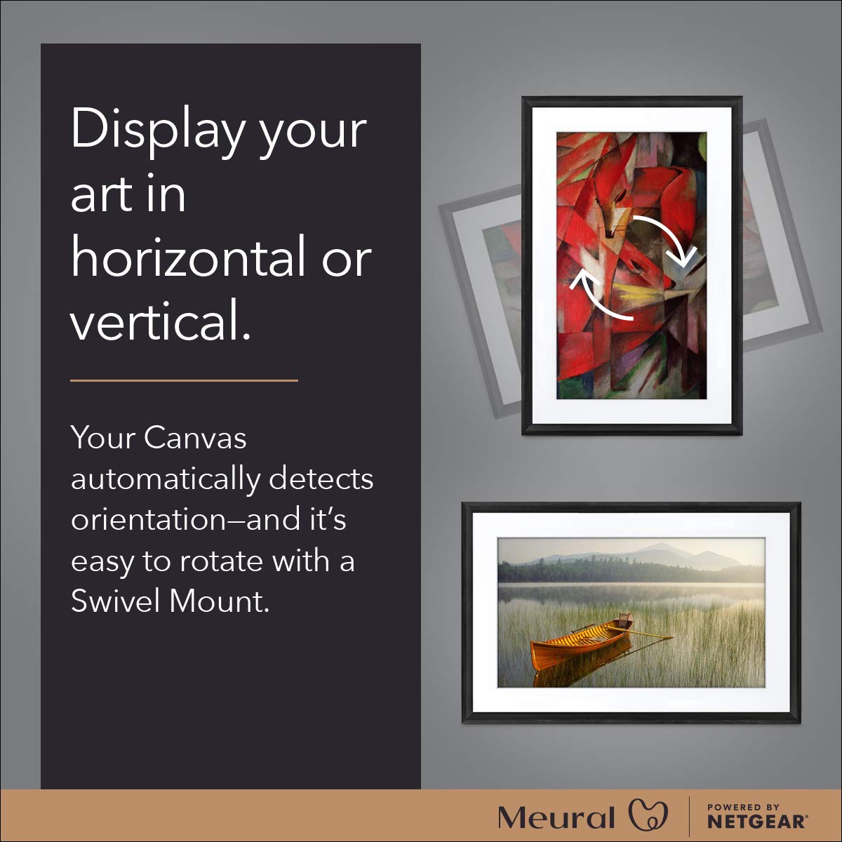 Meural Canvas II – The Smart Art Frame with 21.5 in. HD Digital Canvas That Renders Images and Photography in Lifelike Detail | 16X24 Black Frame | WiFi-Connected | Powered by NETGEAR (MC321BL)