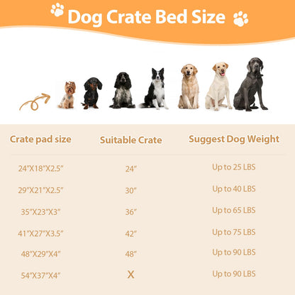 Orthopedic Dog Beds Medium/Large Sized Washable Removable Cover, Plush Dog Bed Waterproof Lining NonSkid Bottom, Crate Foam Pillow Mattress Fluffy Anti Anxiety Pet Pad 35x23 Inch, Dark Grey