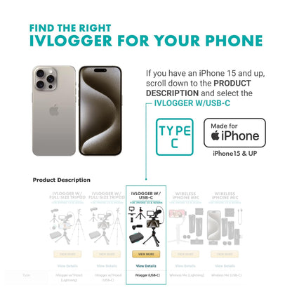 Movo iVlogger Vlogging Kit for iPhone - Lightning Compatible YouTube Starter Kit for Content Creators - Accessories: Phone Tripod, Phone Mount, LED Light and Shotgun Microphone