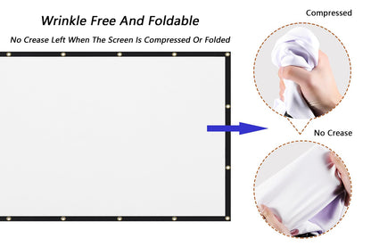 Mdbebbron 120 inch Projector Screen 16:9 Foldable Anti-Crease Portable Projector Movies Screens for Home Theater Outdoor Indoor Support Double Sided Projection