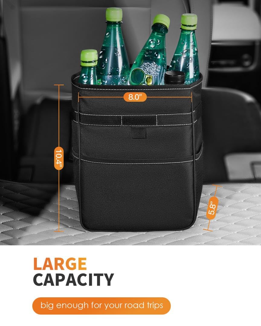 HOTOR Car Trash Can - Leak-Proof Car Organizer and Storage Bag for The Back/Front/Console of Any Cars,Sedans, SUVs & Trucks Easy-to-Install Car Accessory Interior