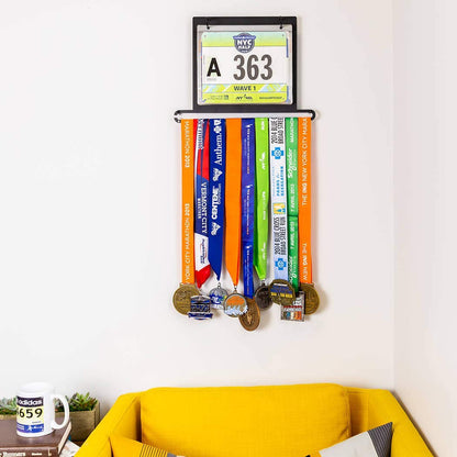 Gone For a Run BibFOLIO Plus Race Bib Holder and Running Medal Hanger Display | Race Medal Holder Display and Running Bib Holder for Runners | Race Bib and Race Medal Display for Runners