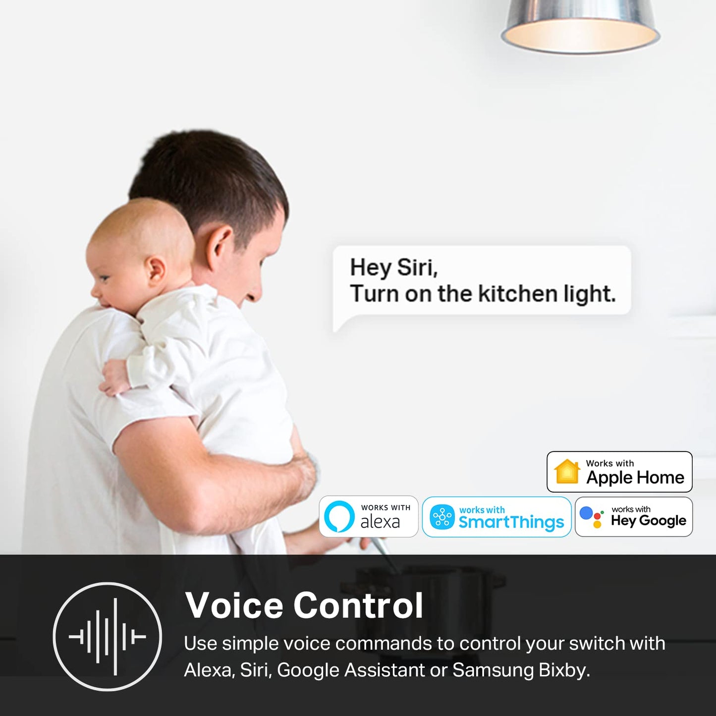 Kasa Apple HomeKit Smart Light Switch KS200P3, Single Pole, Neutral Wire Required, 2.4GHz Wi-Fi Light Switch Works with Siri, Alexa and Google Home, UL Certified, No Hub Required, White, 3-Pack