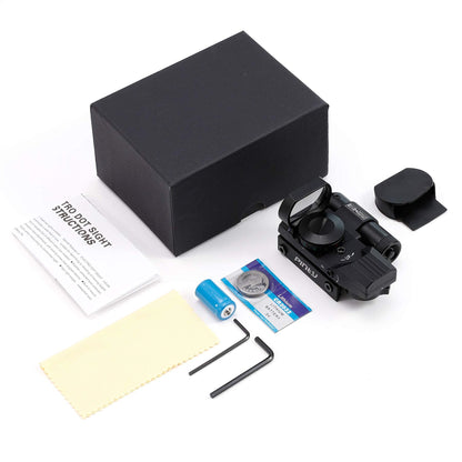 Pinty Red Dot Sight with Integrated Red Laser Sight, Reflex Sight Optics 4 Pattern Reticle