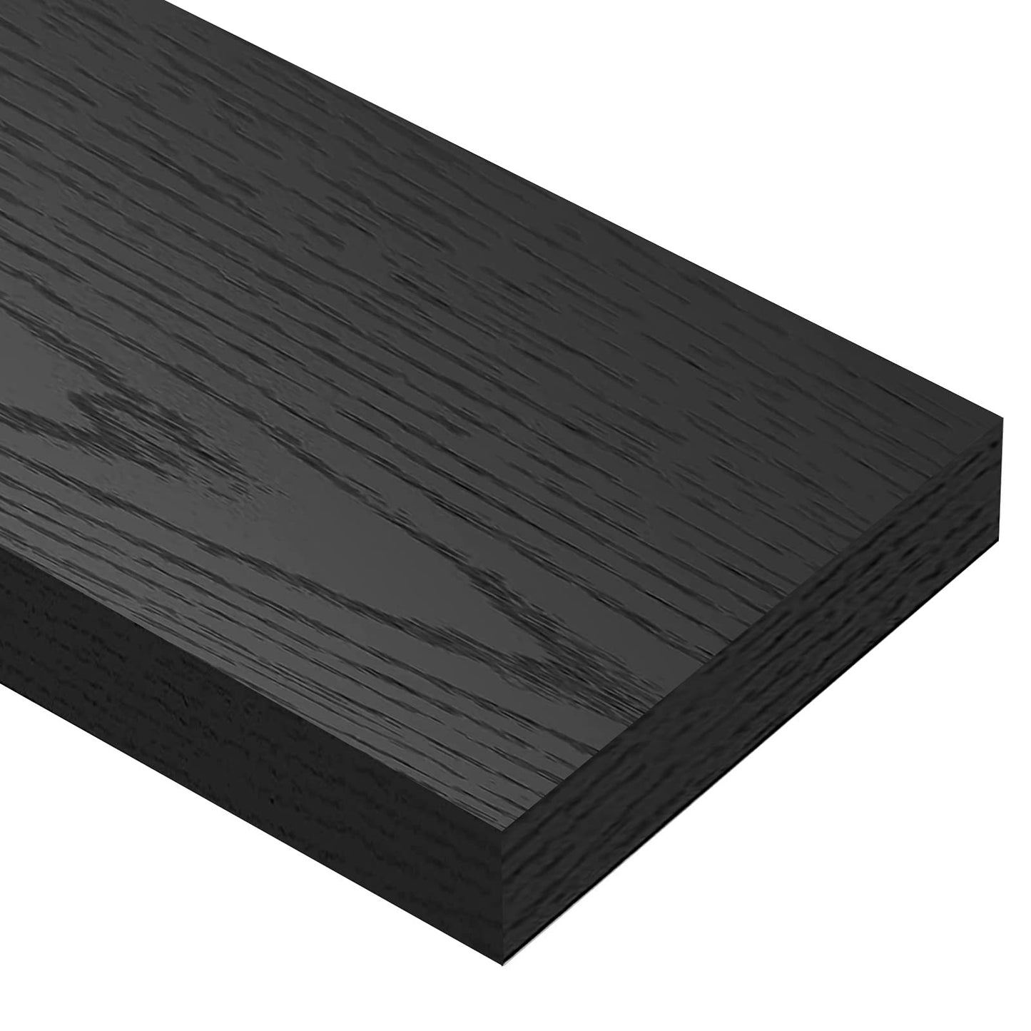 QEEIG Black Bathroom Floating Shelves for Wall Shelf Over Toilet Wall Mounted Farmhouse Small 16 inch Set of 2 (008-40B)