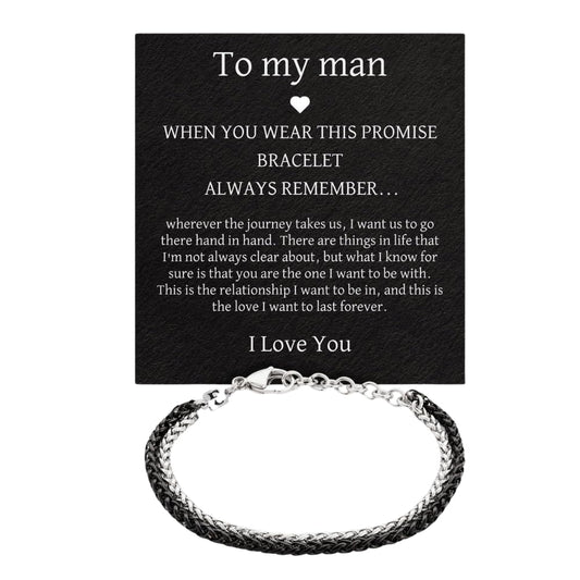 Galis Mens Bracelet - 7" Stainless Steel for Men, Non Tarnish Silver Plated Rope Chain Bracelets with Lobster Claw Clasp, To My Man Bracelets, Stylish Gifts for Dad, Husband, Boyfriend