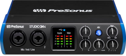 PreSonus Studio 24c 2x2, 192 kHz, USB Audio Interface with Studio One DAW Recording Software