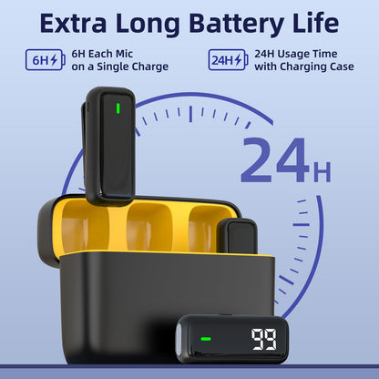 NPTCL Wireless USB Microphone for PC Laptop iPhone 16/15 Android Phone - Noise Canceling Lapel Lavalier Mic with 24H Charging Case for Video Recording Vlog TikTok Podcast Live Streaming (USB & USBC)