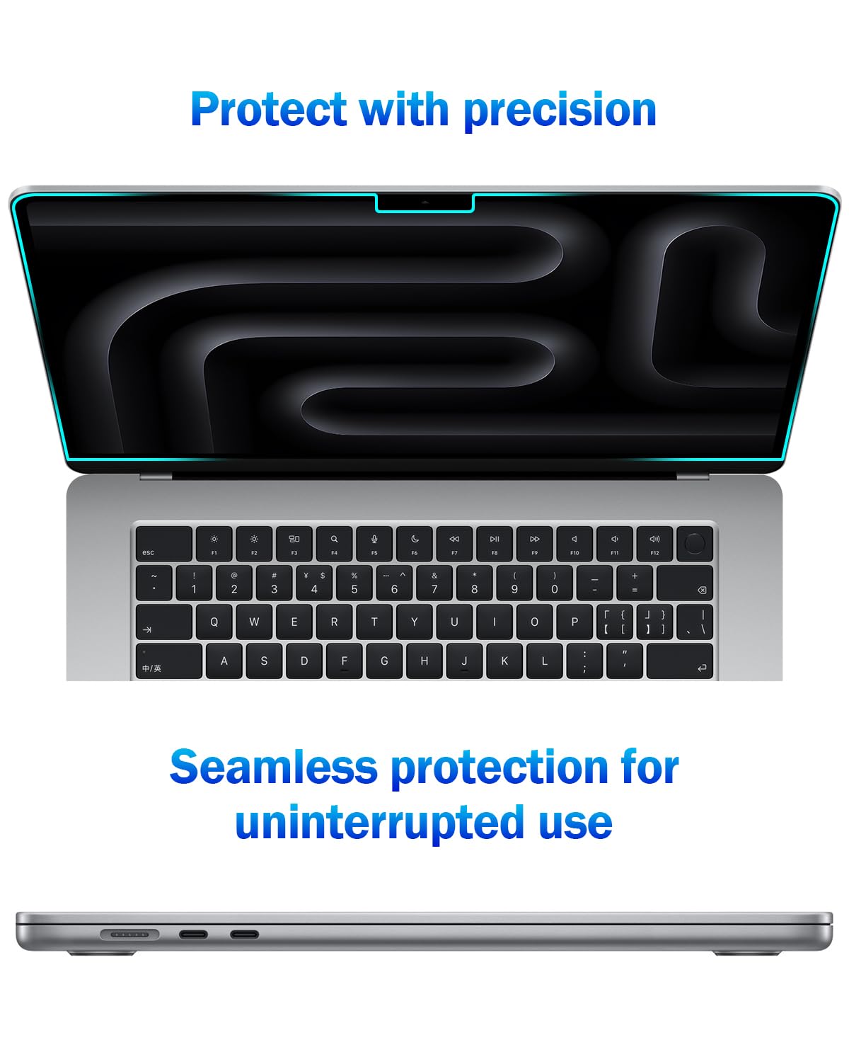 F FORITO 2-Pack Anti Blue Light Matte Laptop Screen Protector Compatible with 2024-2021 MacBook Pro 14 inch M4 M3 M2 M1 Pro/Max, Eye Protection Anti Glare Computer Screen Cover