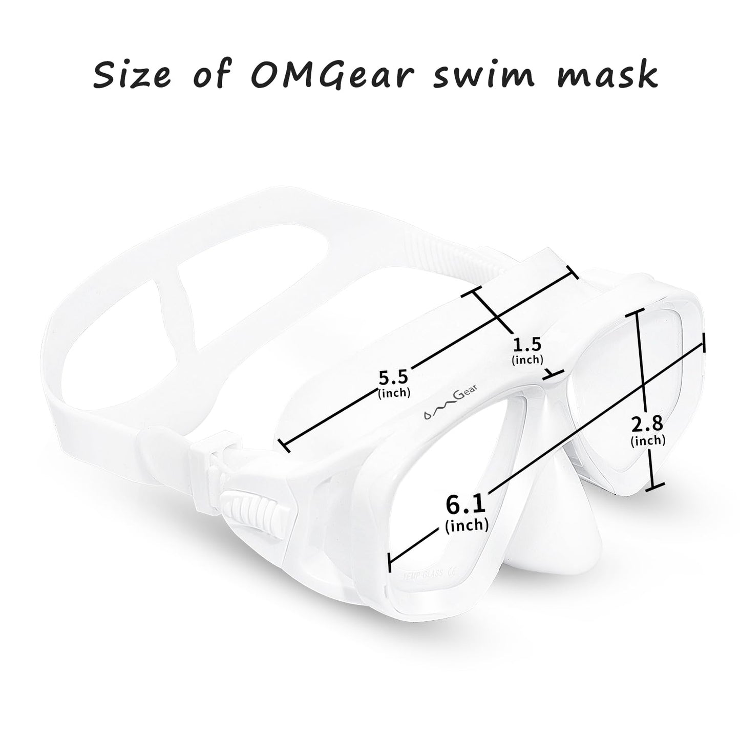 OMGear Swim Goggles with Nose Cover Diving Mask Snorkeling Gear Kids Adult Snorkel Mask for Scuba Free Diving Spearfishing Neoprene Strap Cover Impact Resistance (White)