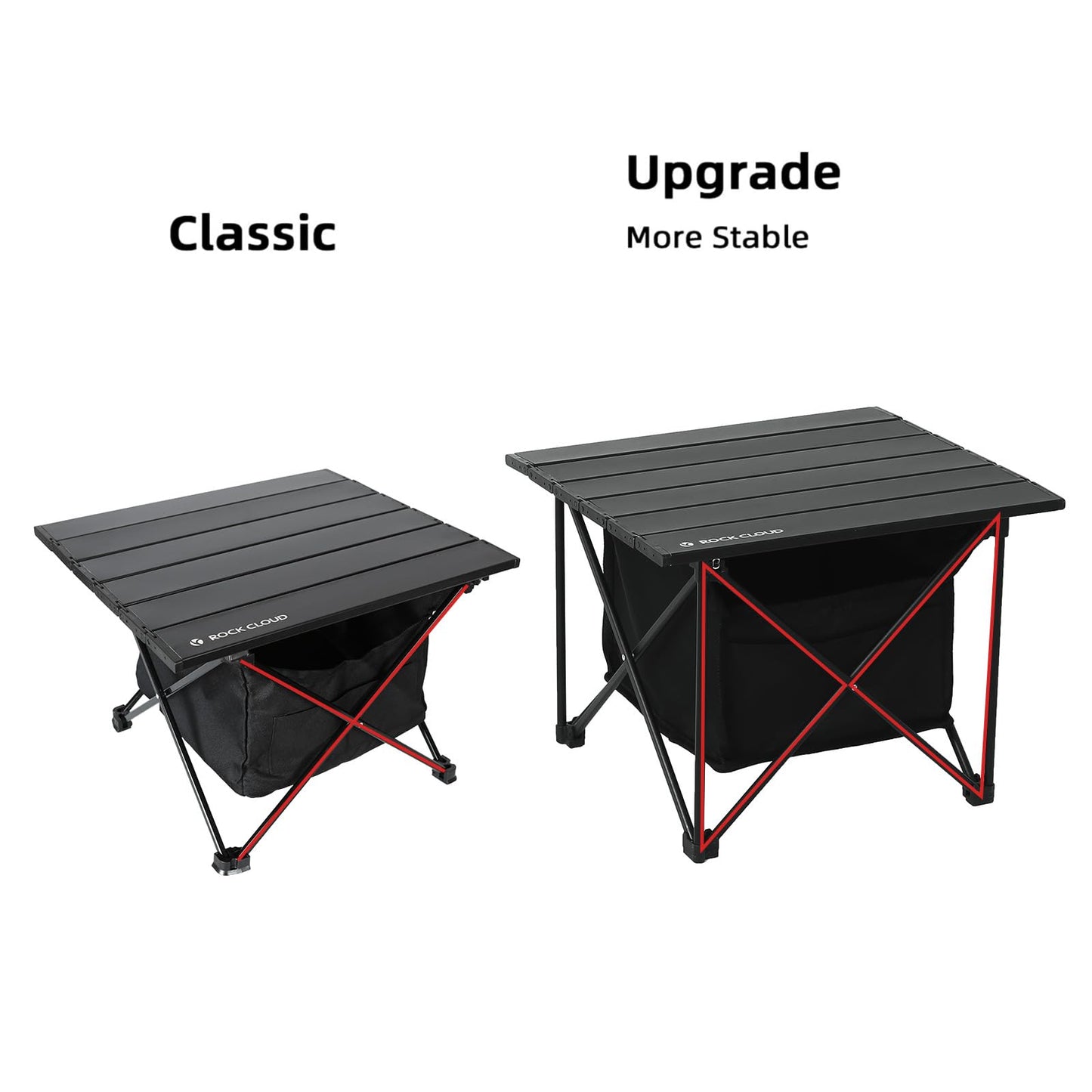 ROCK CLOUD Portable Camping Table Ultralight Aluminum Camp Table Folding Compact Beach Table with Storage Bag for Camping Hiking Backpacking Outdoor Picnic(Reinforced Frame-Small)