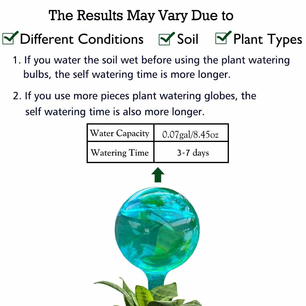 10pcs Plant Self Watering Globe Stakes, Plant Watering Stakes Automatic Plant Watering Bulb System Spikes, Flower Automatic Watering Device, Garden Self Waterer for Indoor Outdoor Plant